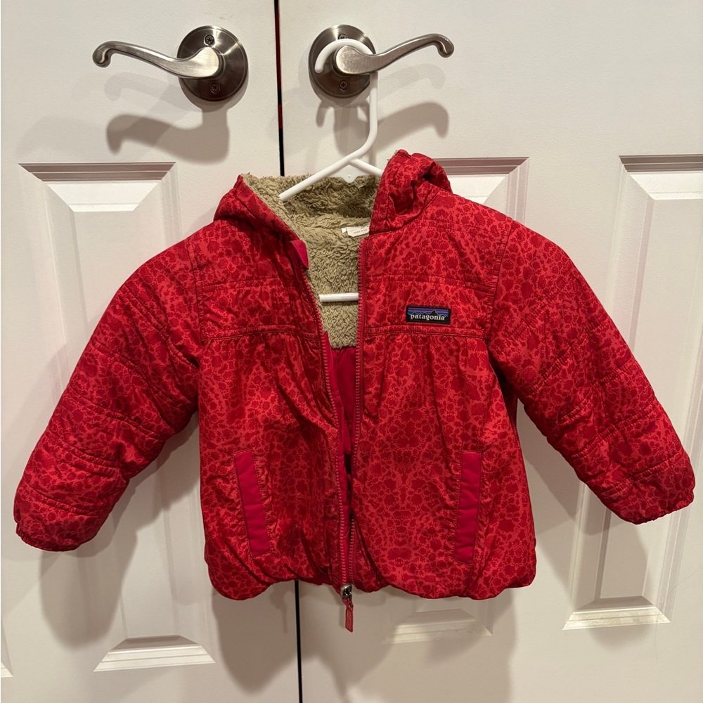 Patagonia Kids Patterned Red Puffer Jacket
